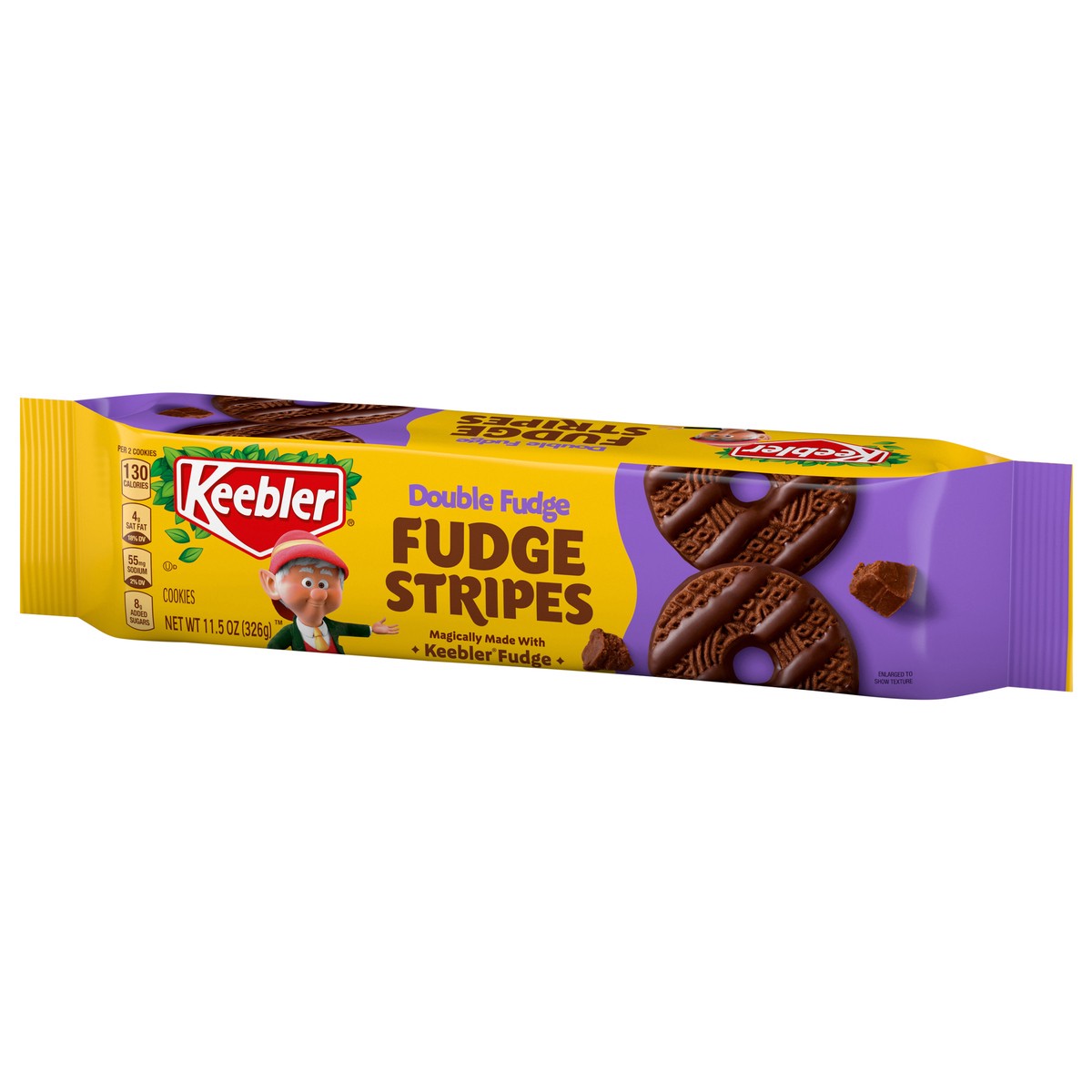 slide 2 of 4, KEEBLER Double Fudge, Fudge Stripes Cookies - 11.5oz / 326g, 11.5 oz