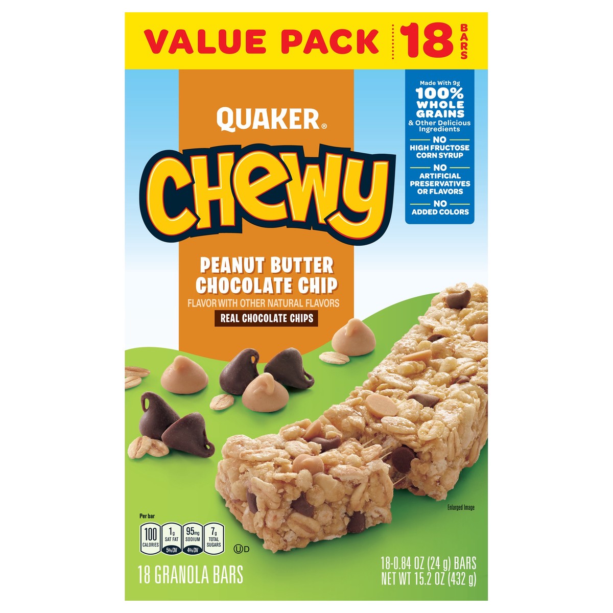 slide 1 of 7, Quaker Granola Bars, 18 ct