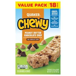 Quaker Granola Bars, Peanut Butter Chocolate Chip, Chewy, Value Pack