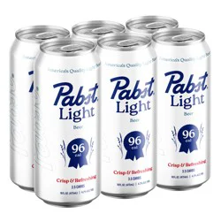 Pabst Light Beer, 6 pack, 16 fl oz Aluminum Cans