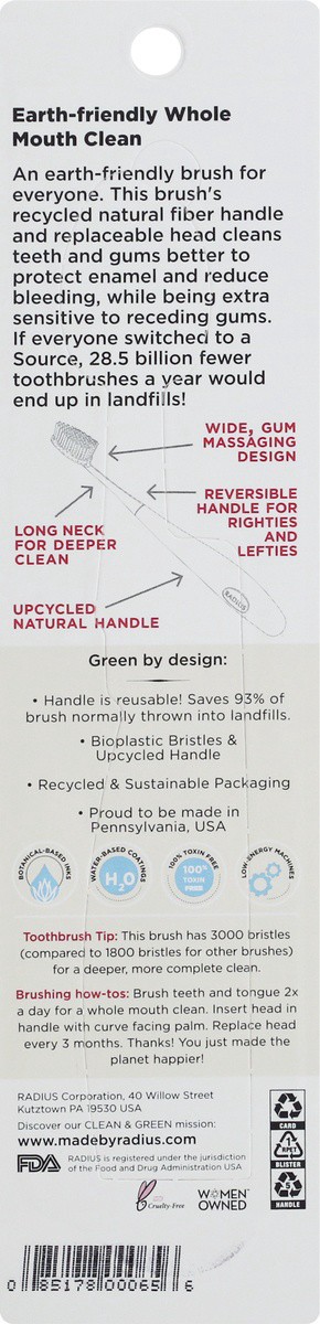 slide 8 of 8, Radius Toothbrush, Medium, 1 ct