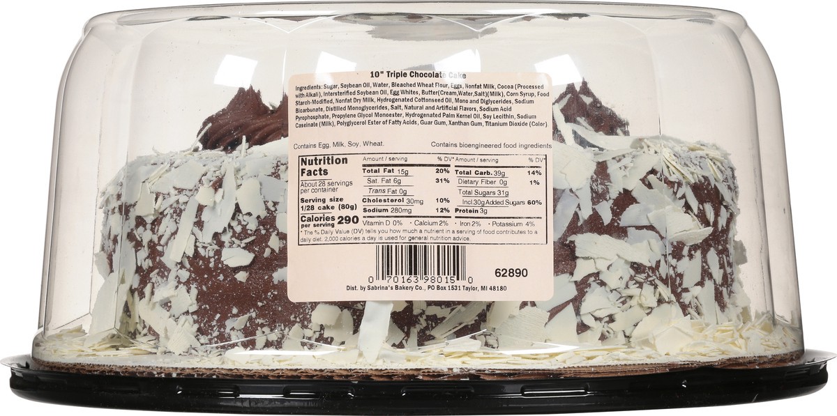 slide 5 of 9, Sabrina's 10 Inch Triple Chocolate Cake 80 oz, 80 oz