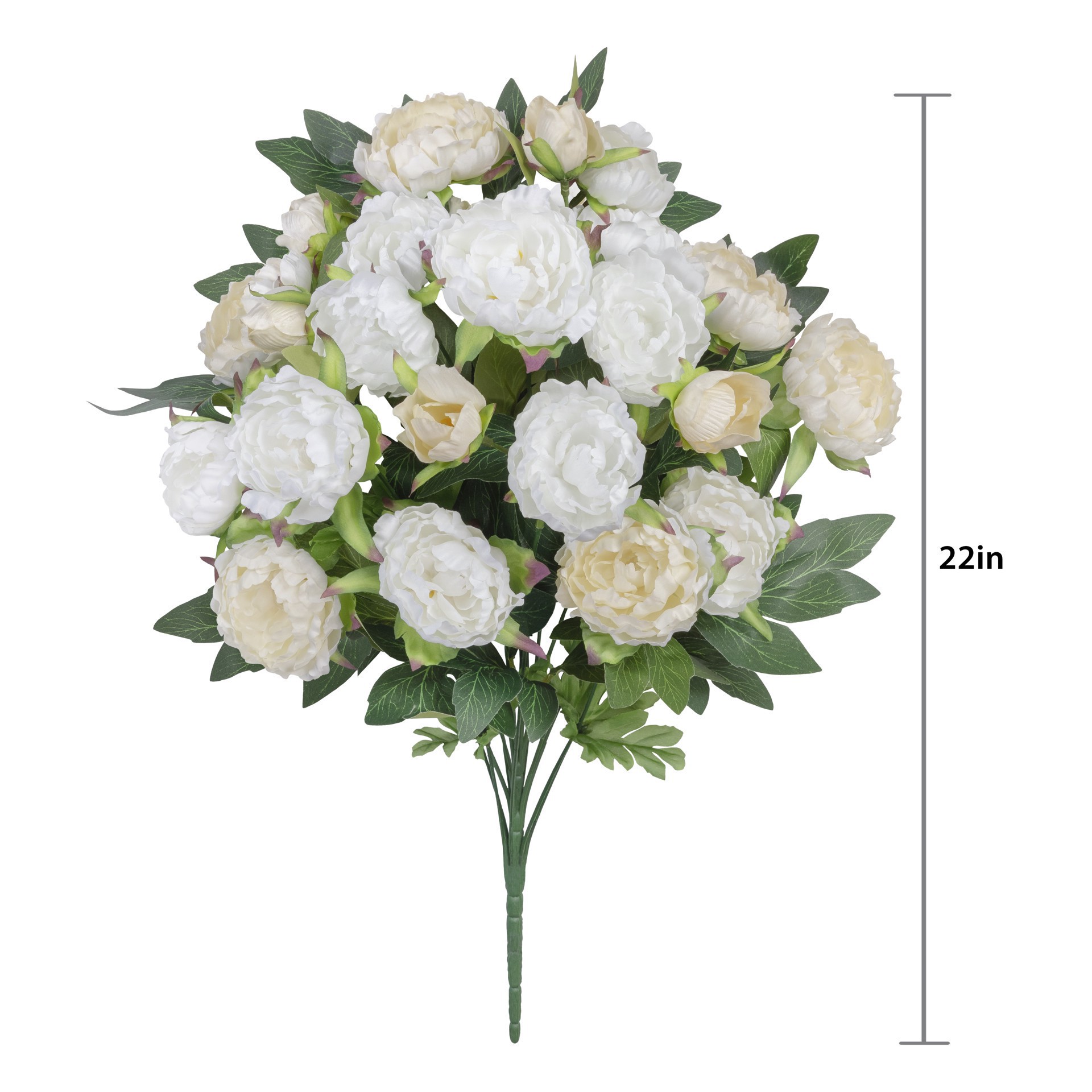 slide 3 of 3, 21" Cream Peony Deluxe Bush by Ashland, 14 in x 14 in x 21 in