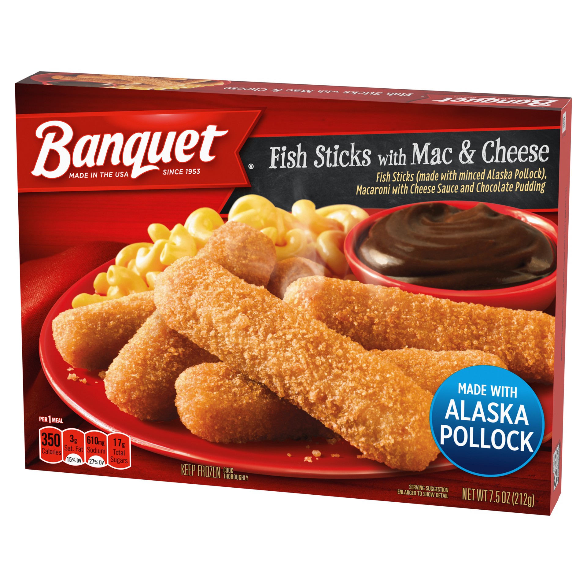 slide 4 of 5, Banquet Fish Sticks with Mac and Cheese 7.5 oz, 7.5 oz