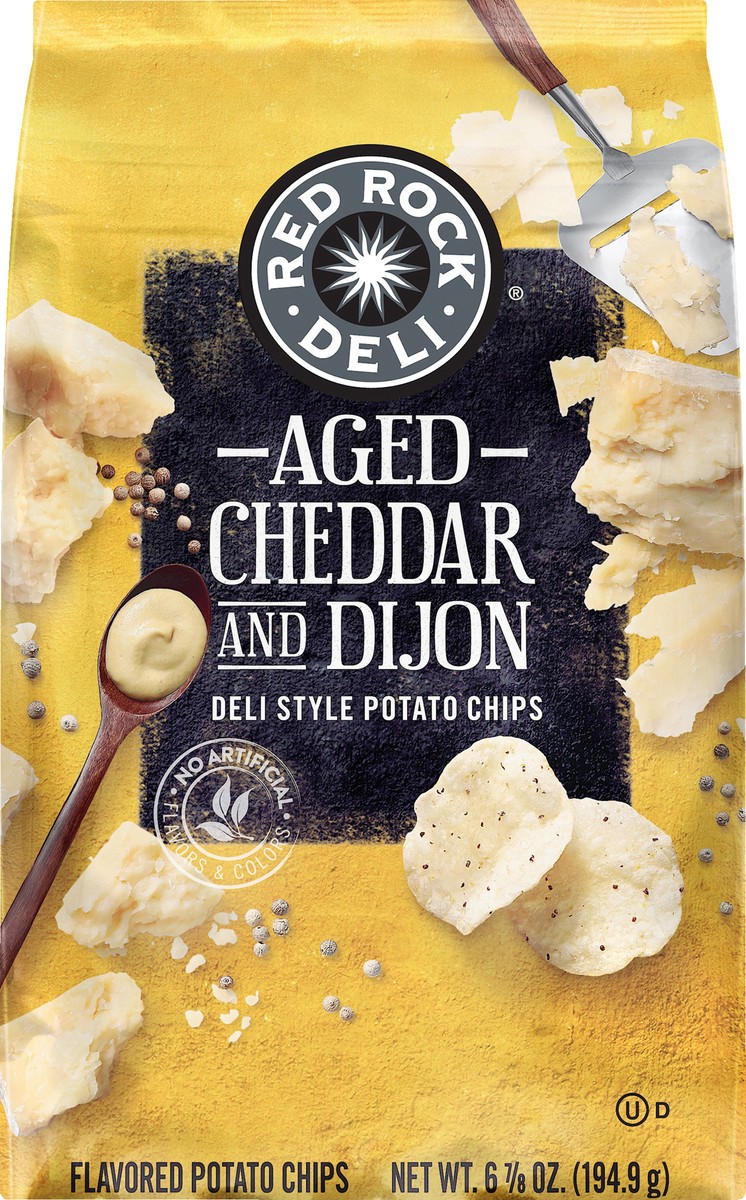 slide 6 of 7, Red Rock Deli Aged Cheddar & Dijon Potato Chips, 6.87 oz