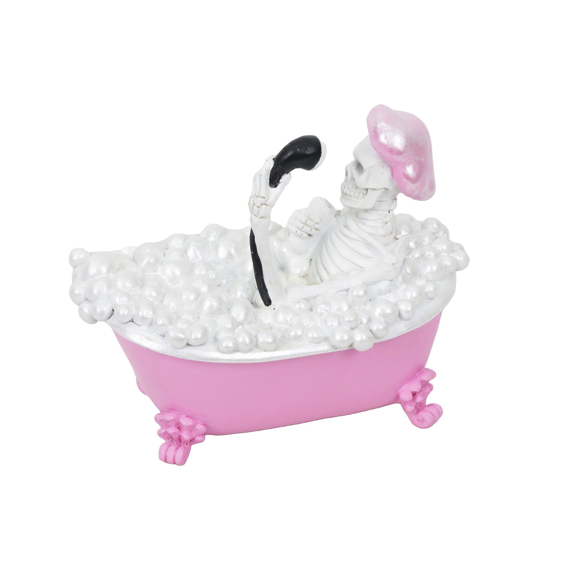 slide 2 of 2, 7.75" Pink & White Bathing Skeleton Tabletop Decor By Ashland, 7.75 in
