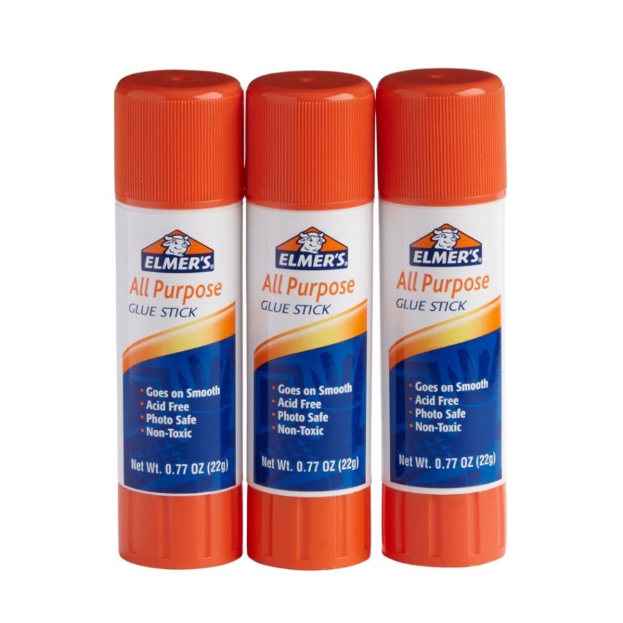 slide 5 of 7, Elmer's Office Strength All Purpose Glue Sticks, Clear, 3 ct; 0.77 oz