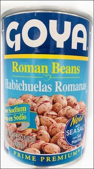 slide 1 of 1, Goya Low-Sodium Roman Beans, 15.5 oz