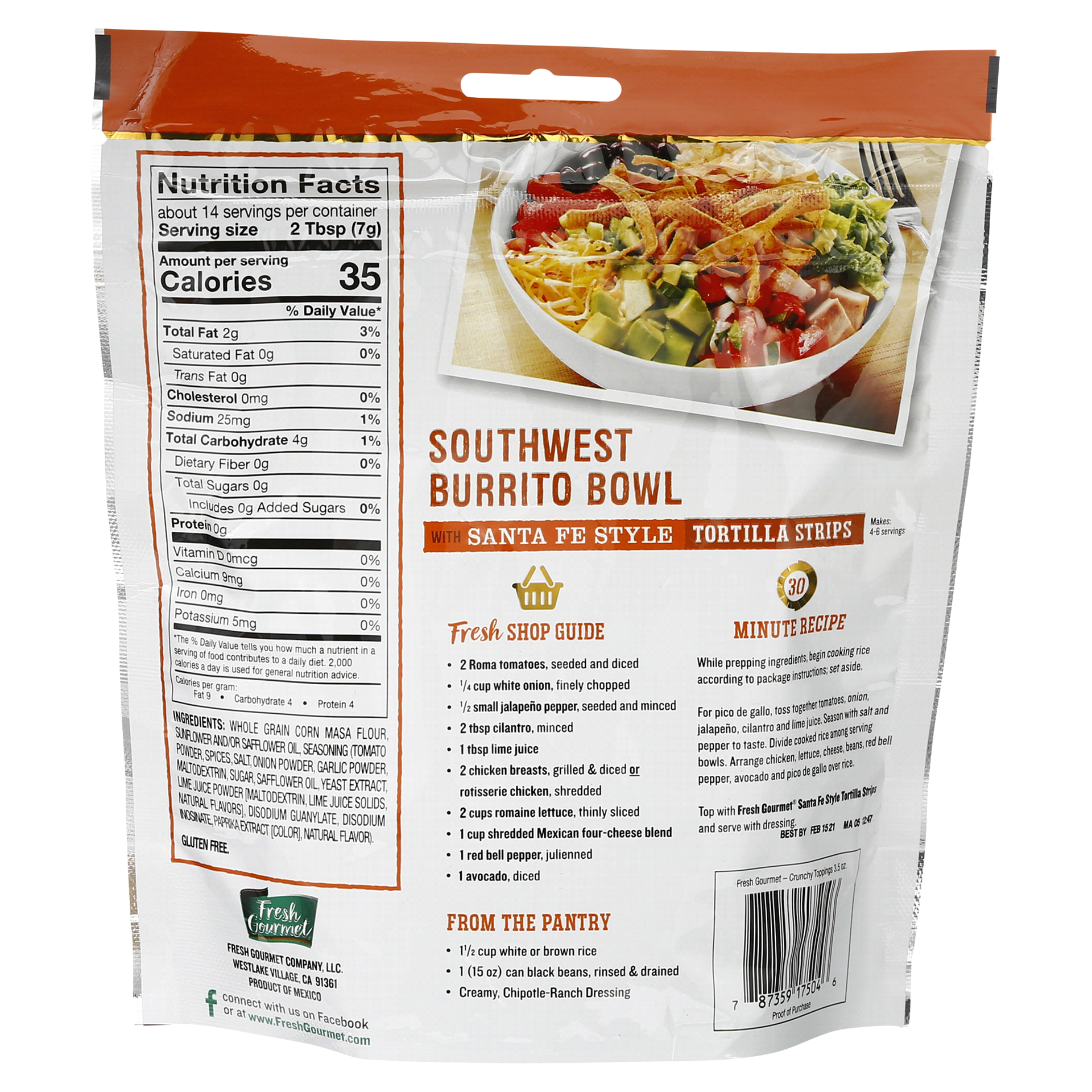 slide 5 of 5, Fresh Gourmet Santa Fe Style Tortilla Strips, 3.5 oz