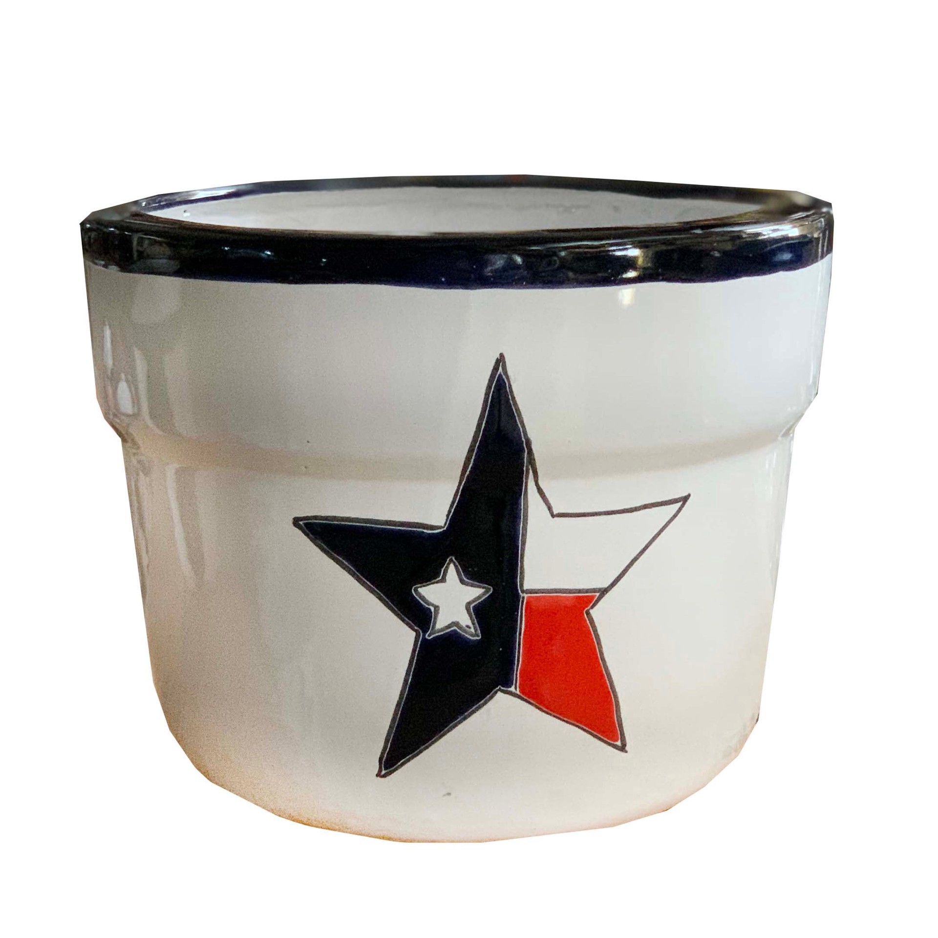 slide 1 of 1, Blue Orange Pottery Texas StarChihuahua Ceramic Planter, 1 ct