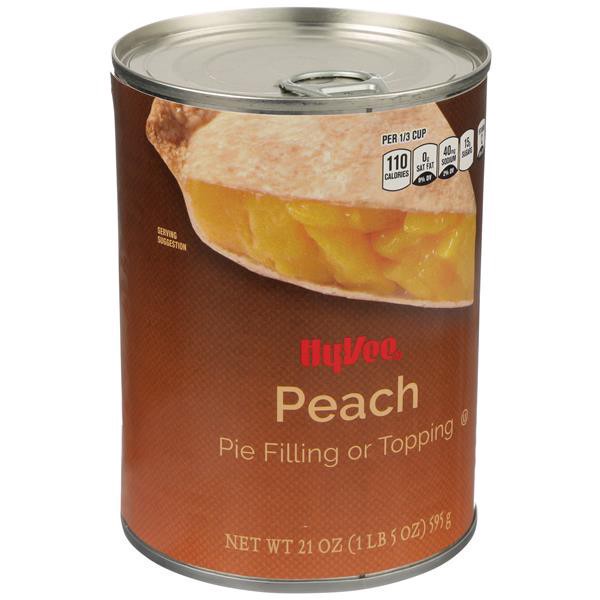 slide 1 of 1, Hy-vee Peach Pie Filling Or Topping, 21 oz