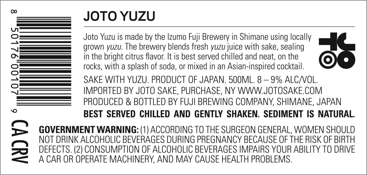 slide 2 of 6, Joto Sake - Yuzu Sake, 500 ml (500x12), 500 ml