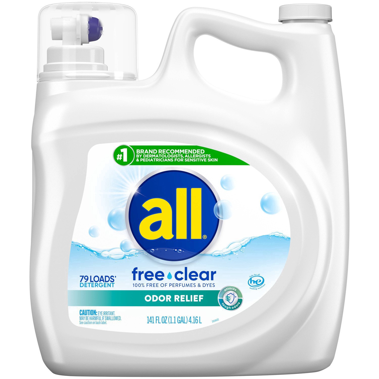 slide 20 of 25, All Ultra Free Clear Odor Relief HE Liquid Laundry Detergent - 141oz, 141 oz