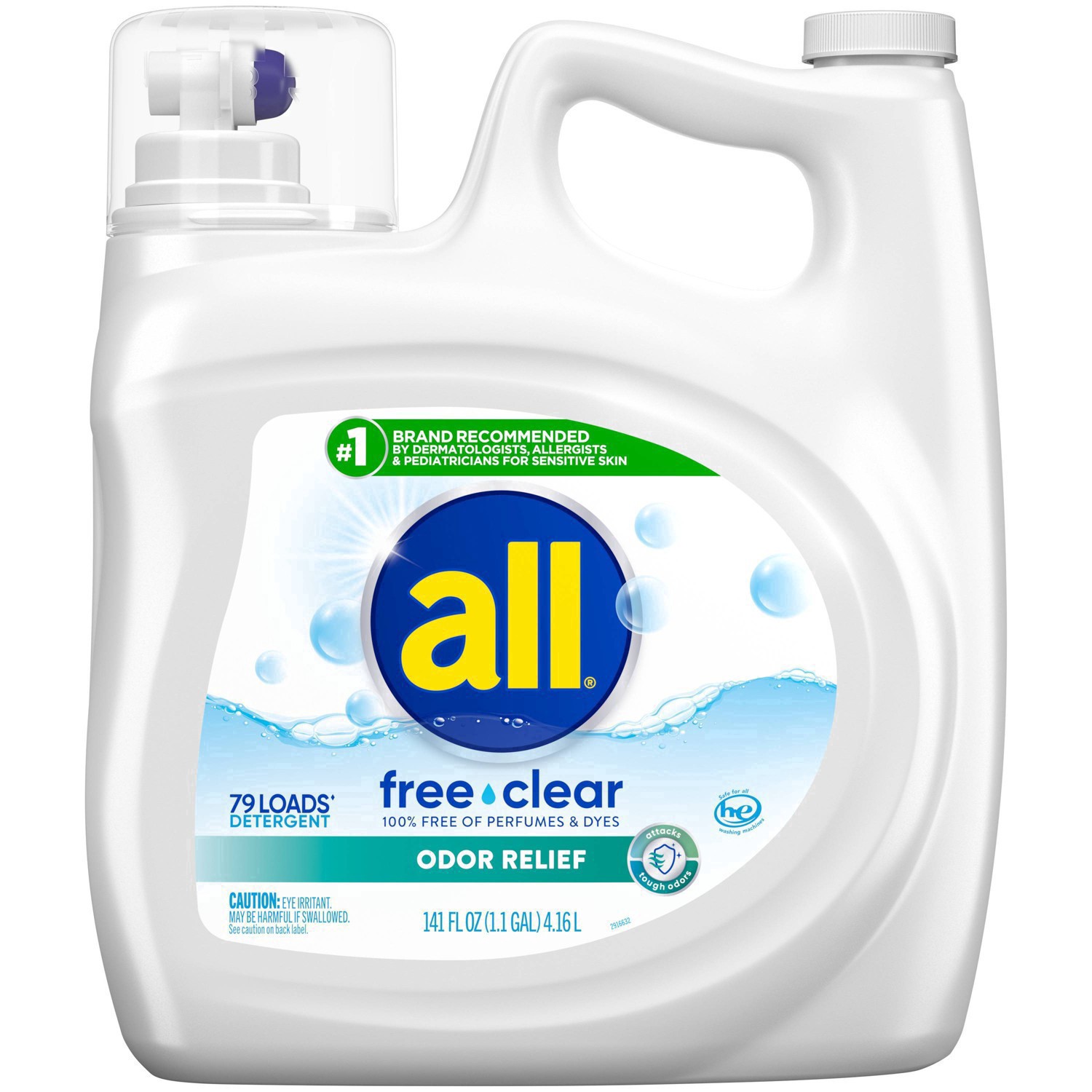 slide 21 of 25, All Ultra Free Clear Odor Relief HE Liquid Laundry Detergent - 141oz, 141 oz