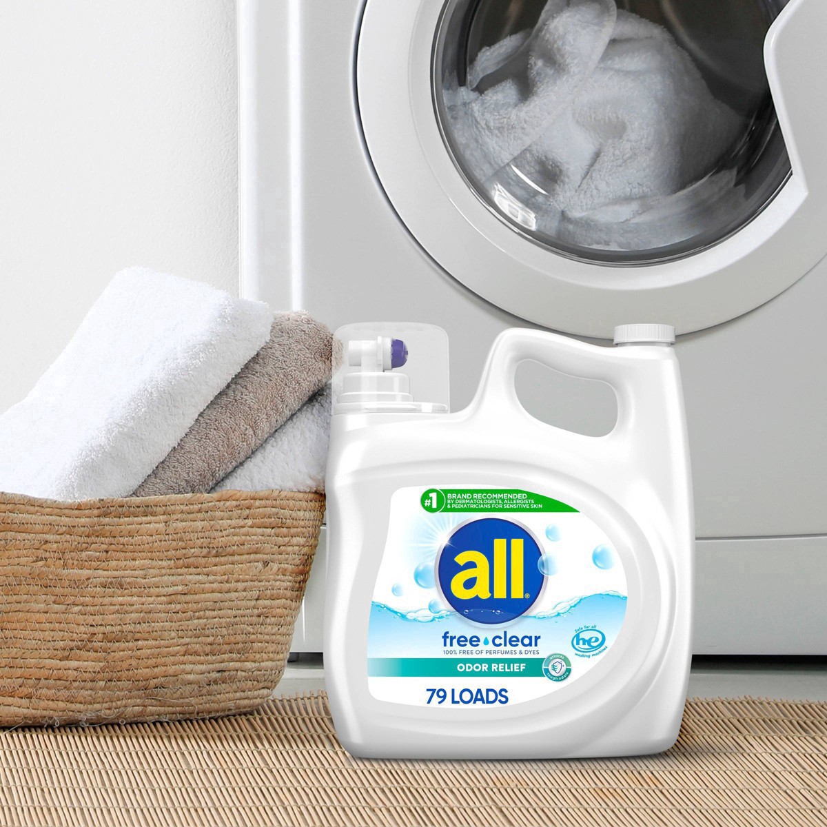 slide 4 of 25, All Ultra Free Clear Odor Relief HE Liquid Laundry Detergent - 141oz, 141 oz