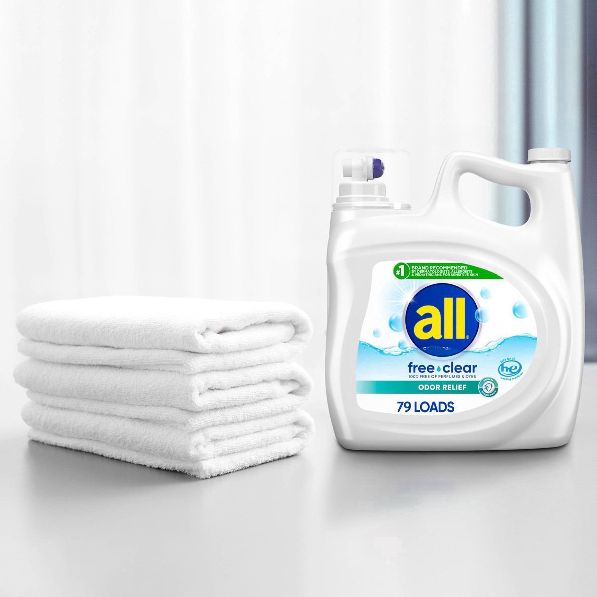 slide 7 of 25, All Ultra Free Clear Odor Relief HE Liquid Laundry Detergent - 141oz, 141 oz