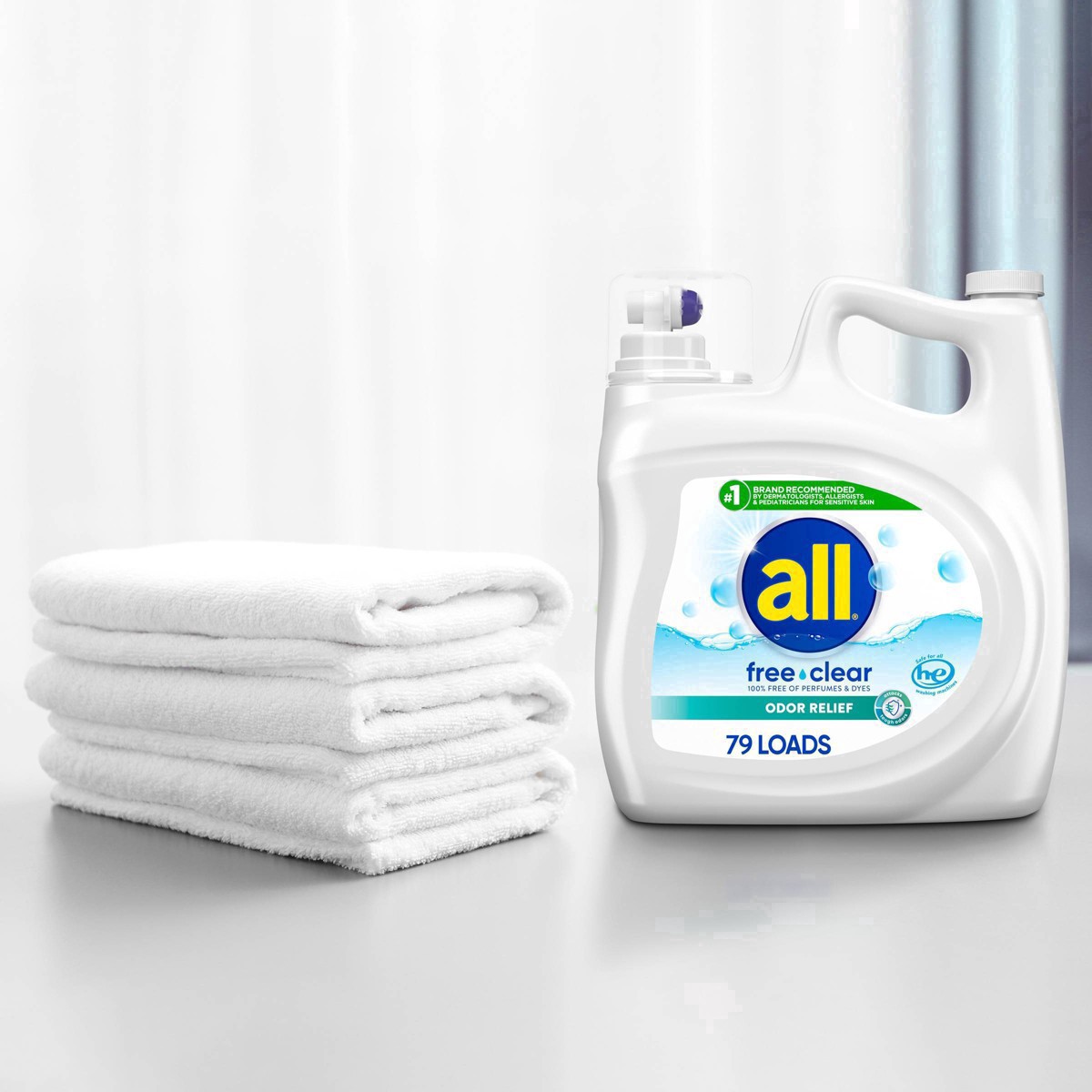 slide 11 of 25, All Ultra Free Clear Odor Relief HE Liquid Laundry Detergent - 141oz, 141 oz