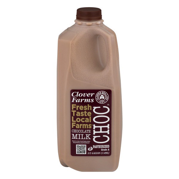 slide 1 of 1, Clover Farms Chocolate Milk Half Gallon, 2 qt