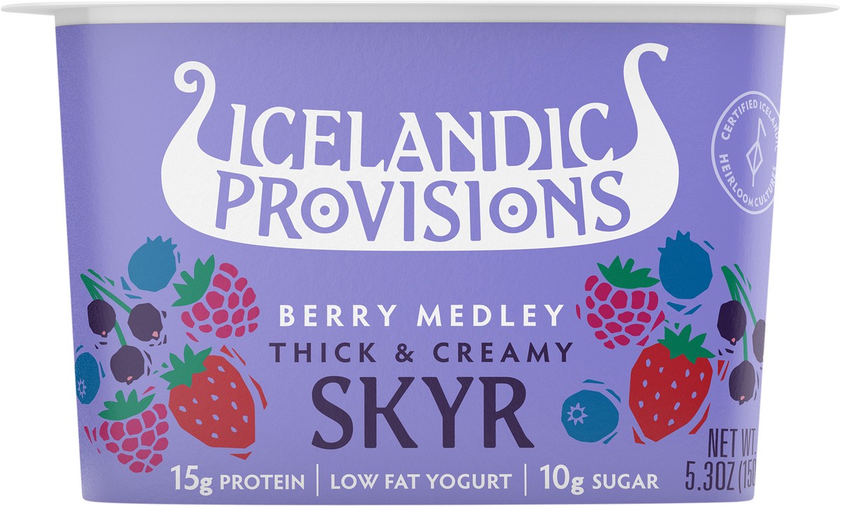 slide 4 of 8, Icelandic Provisions Traditional Berry Medley Skyr, 5.3 oz