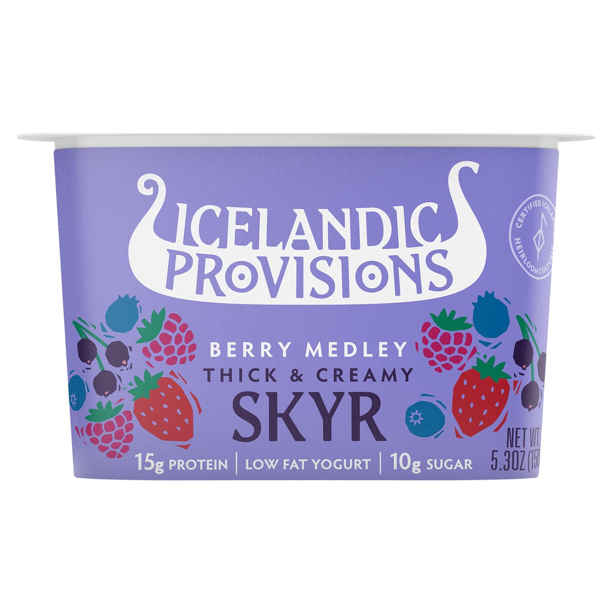 slide 3 of 8, Icelandic Provisions Traditional Berry Medley Skyr, 5.3 oz