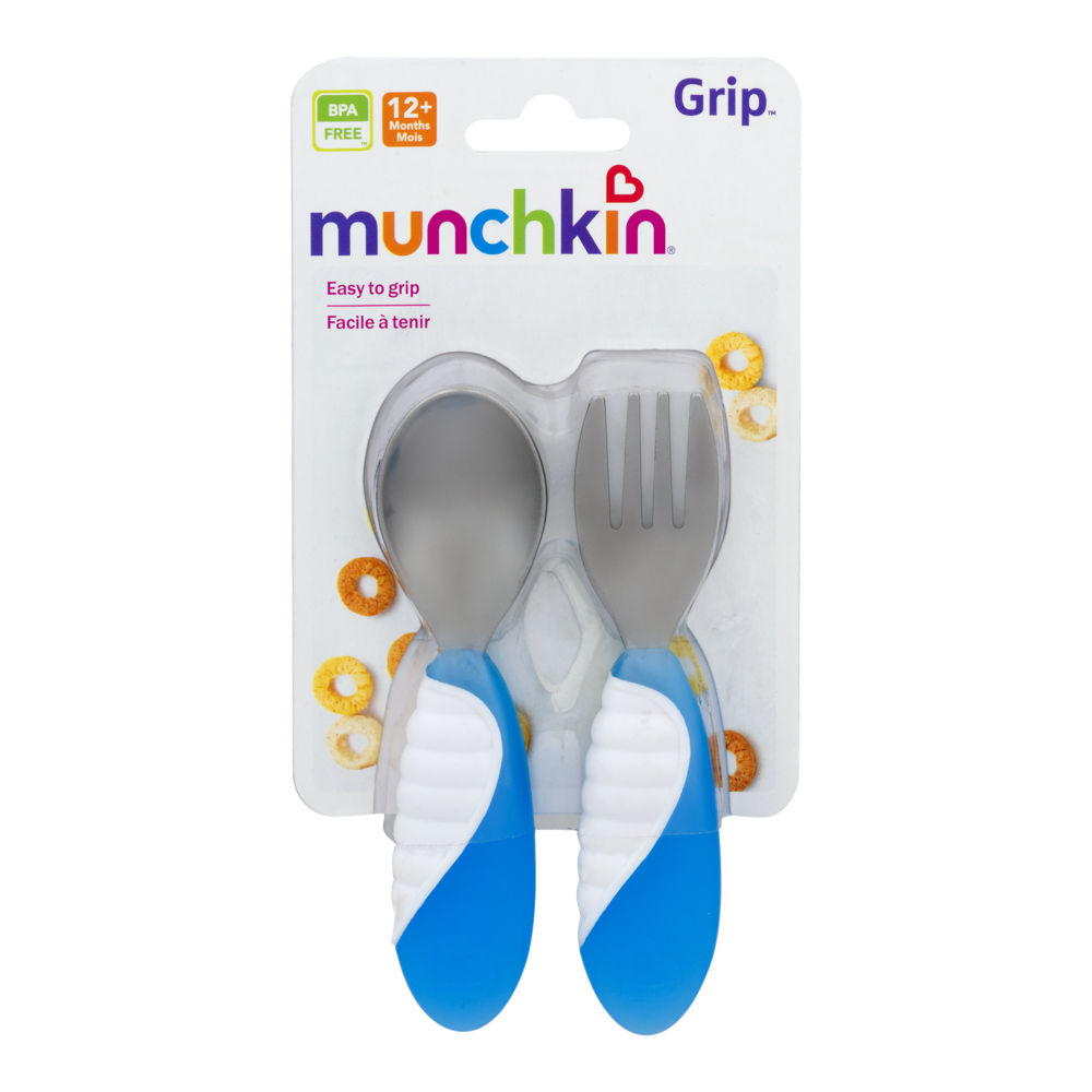 slide 1 of 1, Munchkin Easy to Grip Utensils, 2 ct