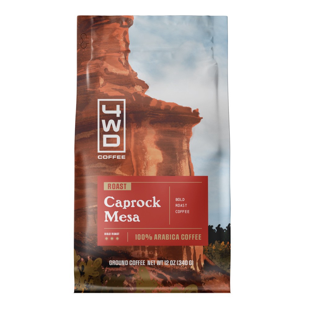 slide 1 of 1, 4Wd Coffee - Caprock Mesa Ground Dark Roast - 12 oz, 12 oz