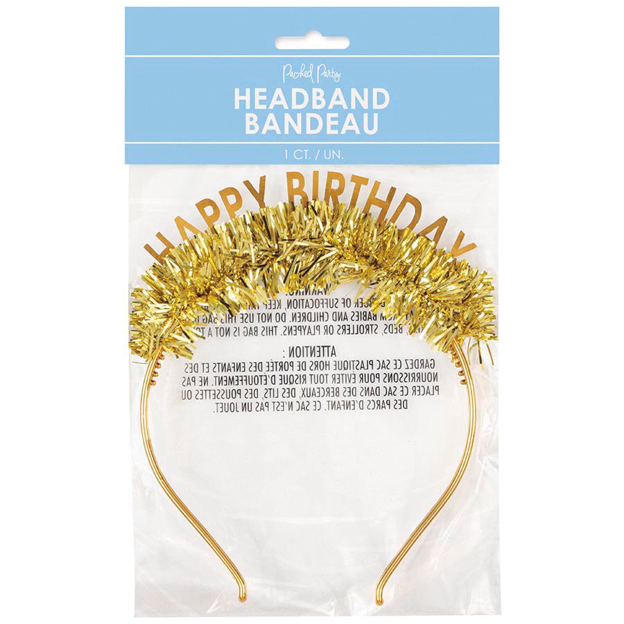 slide 1 of 1, Packed Party Happy Birthday Badge with Gold Foil Edge, 1 ct