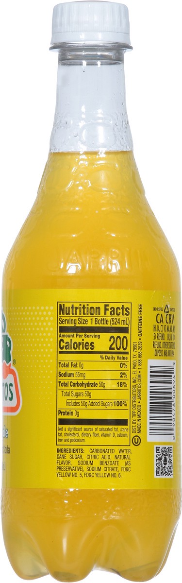 slide 4 of 9, Jarritos Soda, Natural Flavor, Pineapple - 17.7 fl oz, 17.7 fl oz