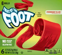 Fruit by the Foot Strawberry Tie-Dye Fruit Flavored Snacks 6-0.75 oz Packs
