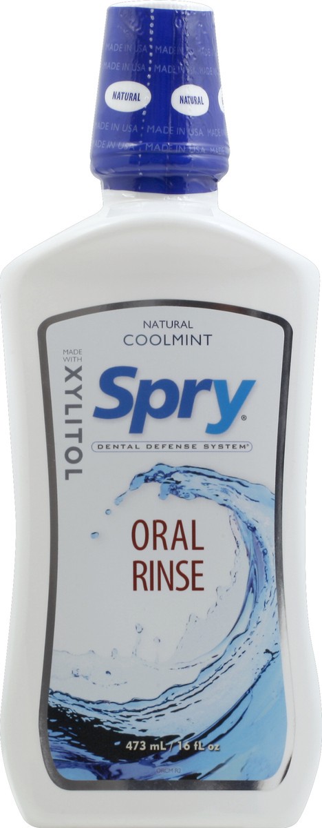 slide 1 of 8, Spry Cool Mint Oral Rinse, 16 oz