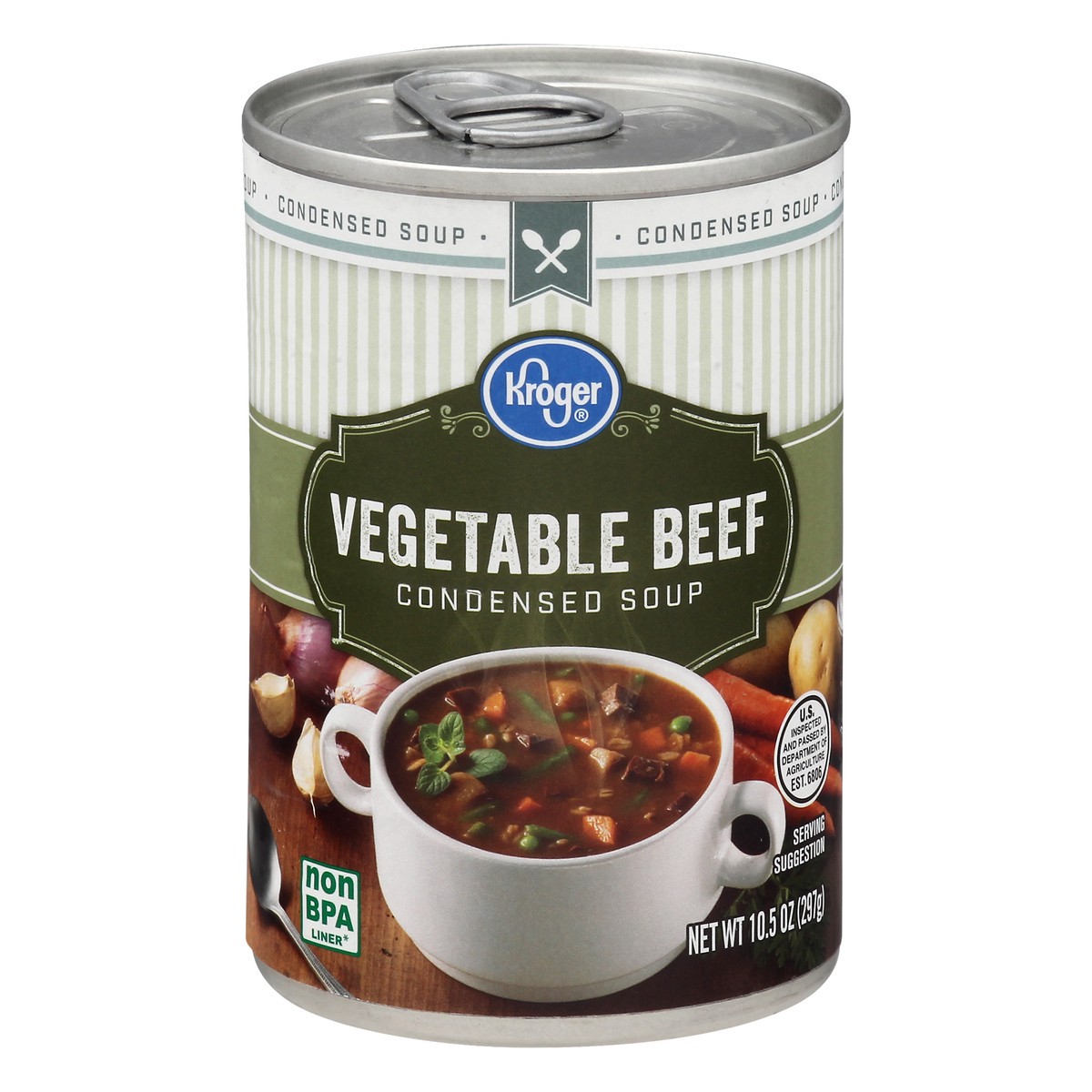 slide 1 of 11, Kroger Vegetable Beef Condensed Soup, 10.5 oz