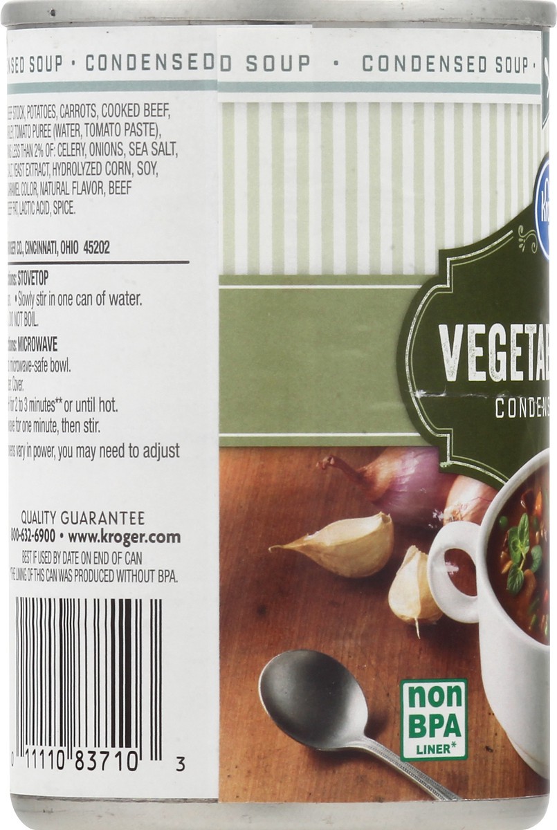 slide 3 of 11, Kroger Vegetable Beef Condensed Soup, 10.5 oz