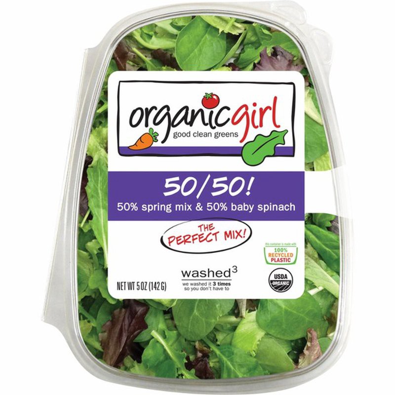 slide 1 of 3, Organic Girl 50/50 Spring Mix Baby Spinach - 5oz, 5 oz