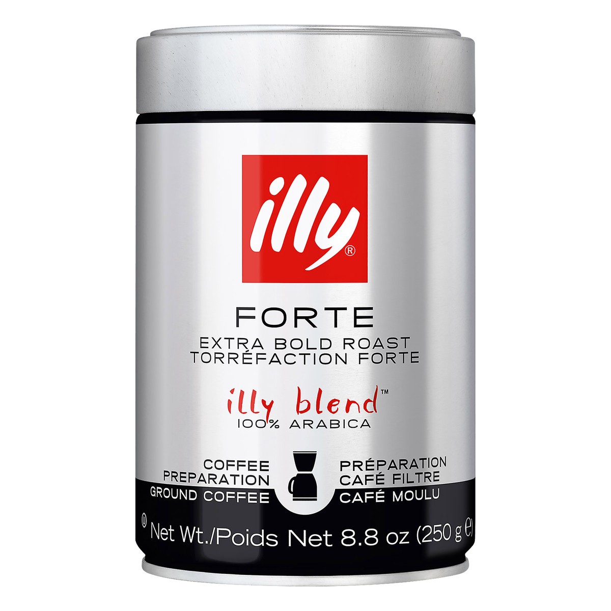 slide 10 of 10, illy 100% Arabica Extra Bold Roast Ground Forte Coffee 8.8 oz, 8.8 oz