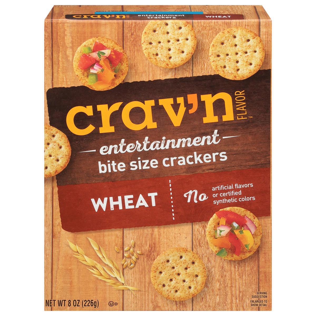 slide 4 of 4, Crav'n Flavor Entertainment Wheat Crackers Bite Size 8 oz, 8 oz