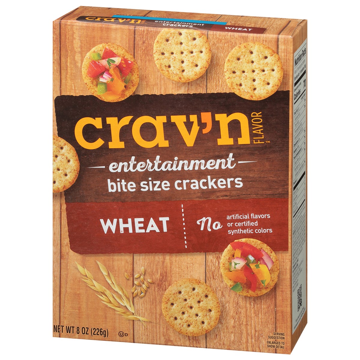 slide 2 of 4, Crav'n Flavor Entertainment Wheat Crackers Bite Size 8 oz, 8 oz