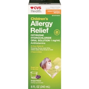slide 1 of 1, CVS Health 24hr Children's Allergy Relief Grape Flavor, 8 fl oz