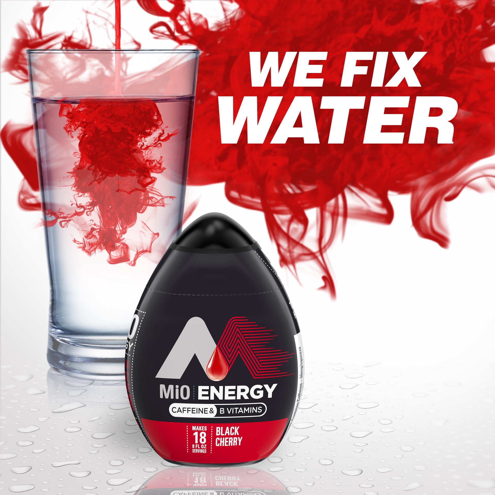 slide 5 of 5, MiO Energy Black Cherry Naturally Flavored with other natural flavors Liquid Water Enhancer Drink Mix with Caffeine & B Vitamins Bottle, 1.62 fl oz