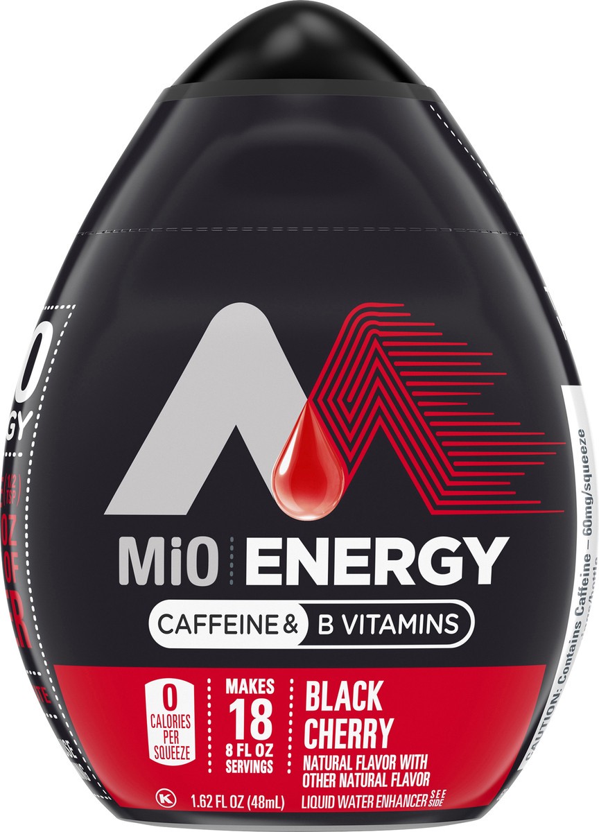 slide 8 of 9, mio Energy Black Cherry Flavored with other natural flavor Liquid Water Enhancer, 1.62 fl oz Bottle, 1.62 fl oz