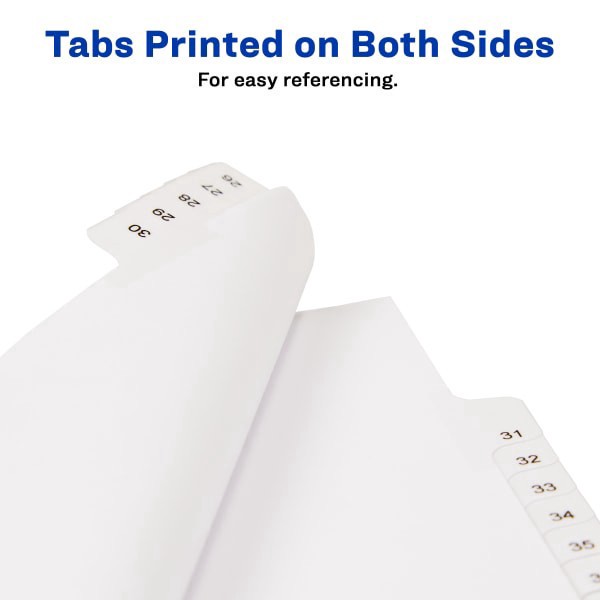 slide 3 of 7, Avery® Allstate® Style Collated Legal Exhibit Dividers, 8 1/2"" x 11"", Numbered 26-50, White, 25 ct