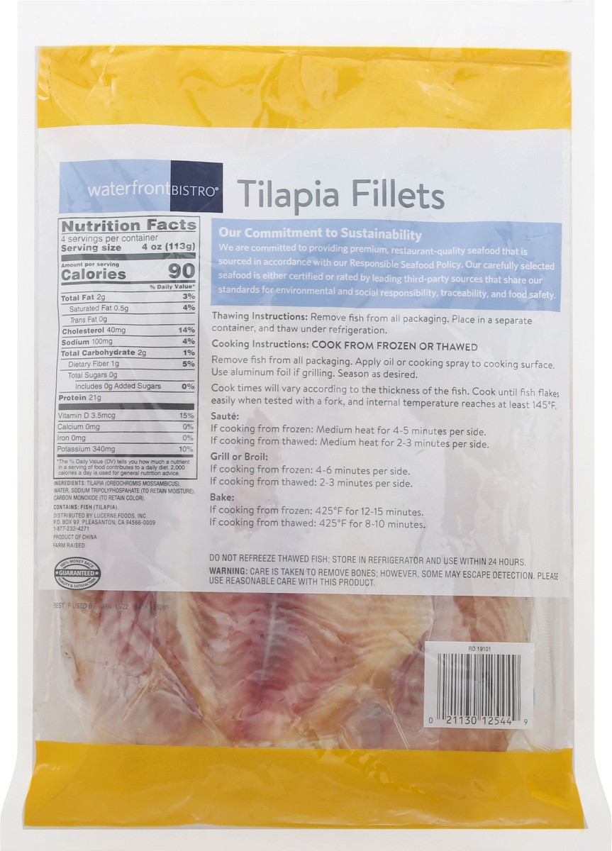 slide 3 of 9, Waterfront Bistro Boneless & Skinless Tilapia Fillets 16 oz, 16 oz