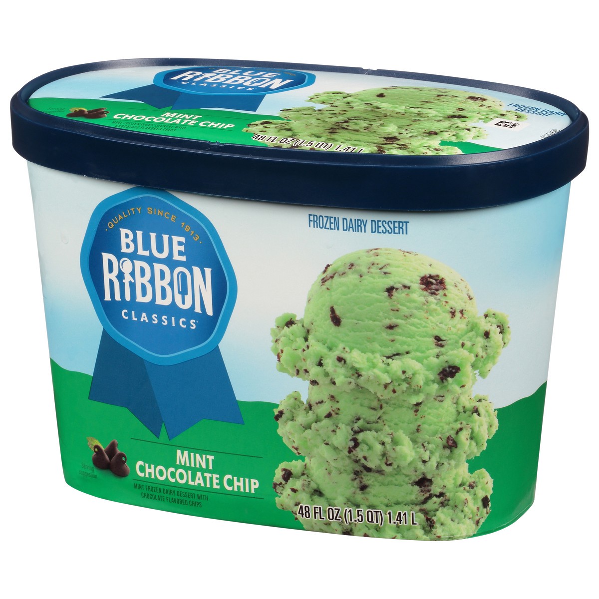 slide 9 of 9, Blue Ribbon Classics Mint Chocolate Chip Frozen Dessert, 48 fl oz, 48 fl oz