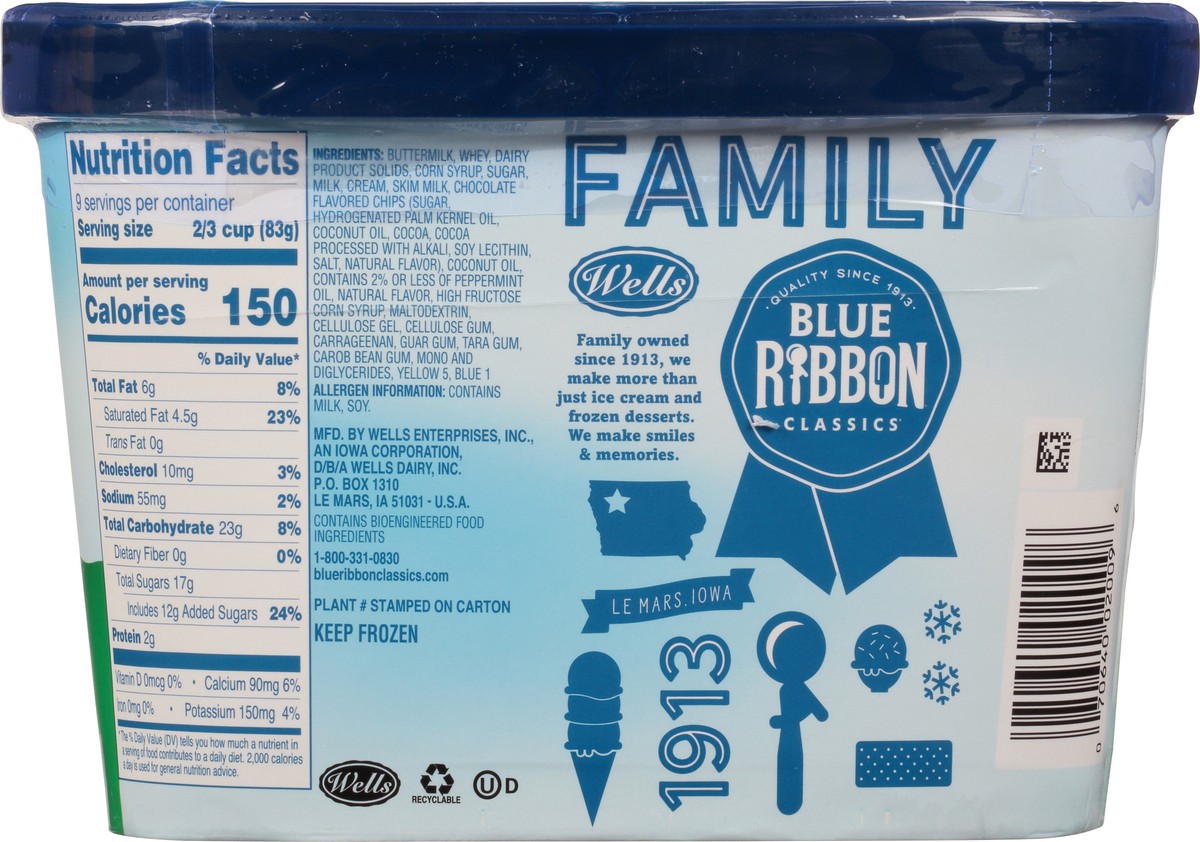slide 7 of 9, Blue Ribbon Classics Mint Chocolate Chip Frozen Dessert, 48 fl oz, 48 fl oz