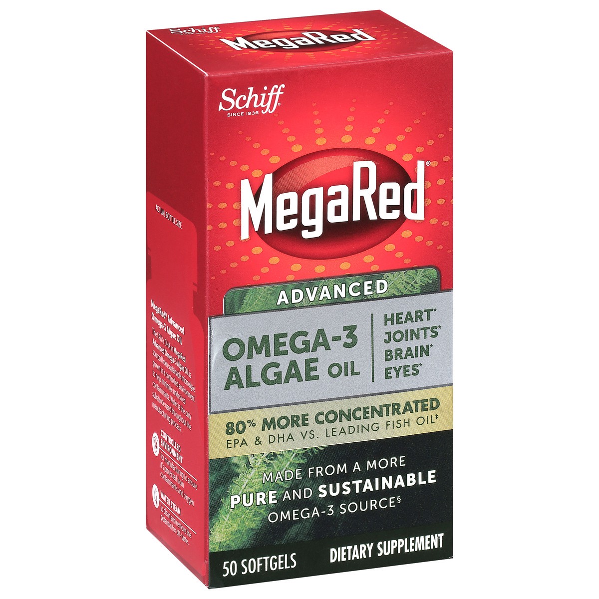 slide 2 of 9, MegaRed Advanced Omega-3 Algae Oil 50 ea, 50 ct