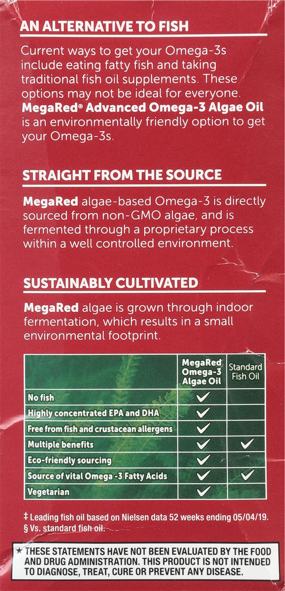 slide 5 of 9, MegaRed Advanced Omega-3 Algae Oil 50 ea, 50 ct