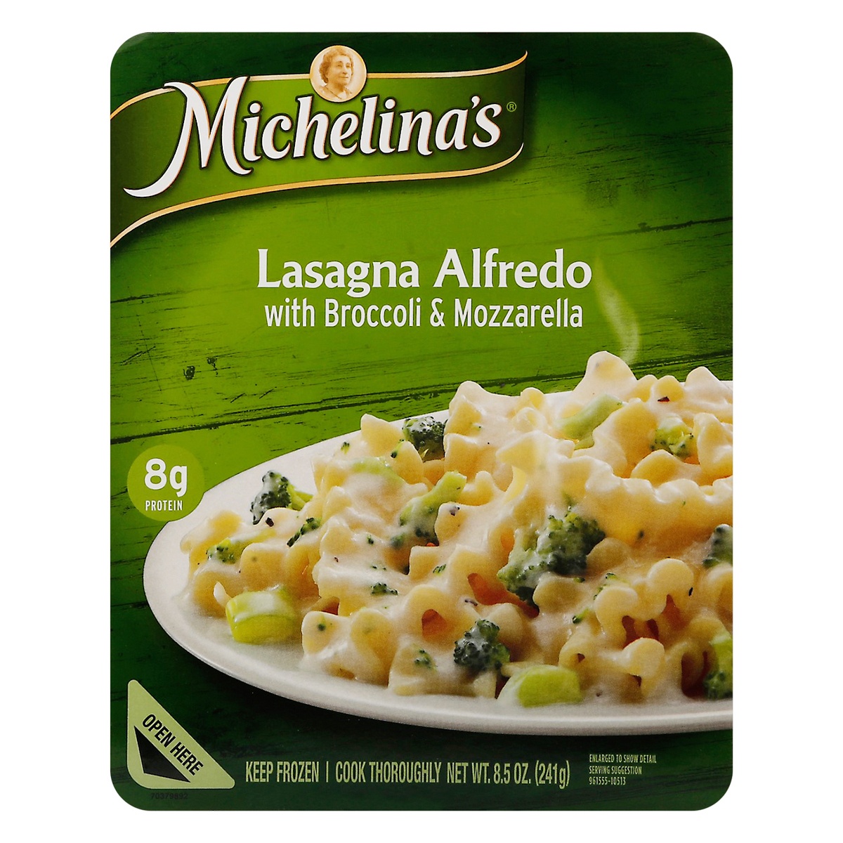 slide 1 of 1, Michelina's Lasagna Alfredo, with Broccoli & Mozzarella, 8.5 oz
