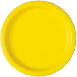 Unique Neon Yellow Solid 7" Plates