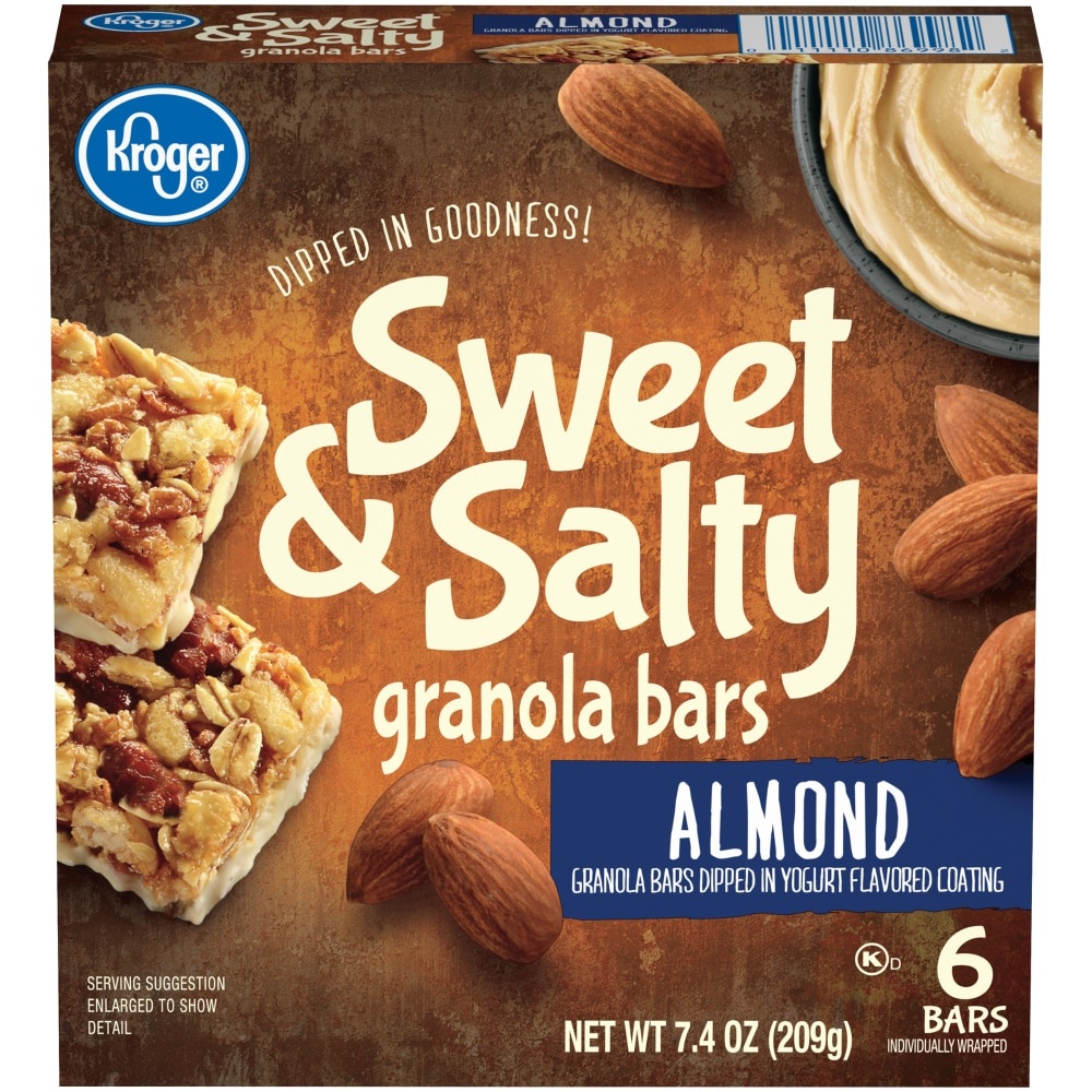 slide 1 of 1, Kroger Sweet & Salty Almond Granola Bars, 6 ct; 1.23 oz