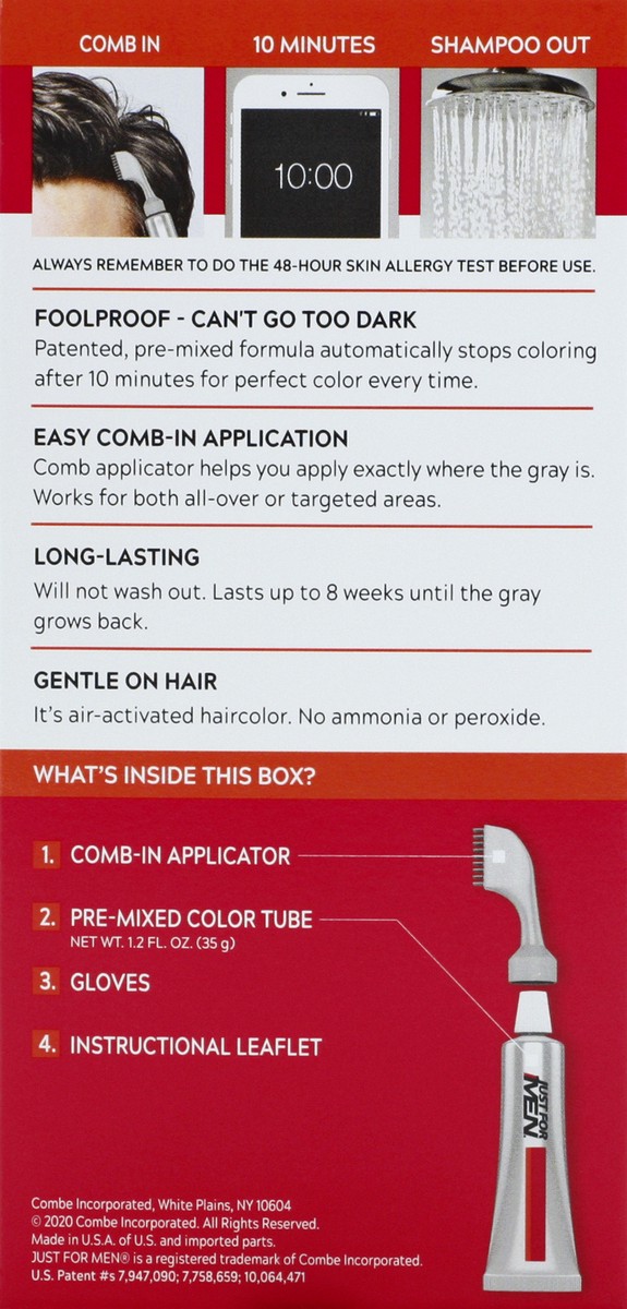slide 8 of 11, Just for Men Medium-Dark Brown A-40 Easy Comb-In Color 1 ea, 1 ct