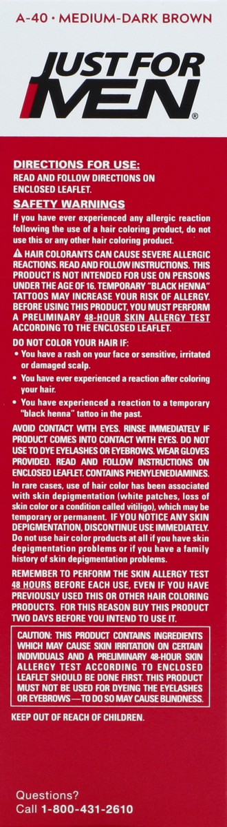 slide 2 of 11, Just for Men Medium-Dark Brown A-40 Easy Comb-In Color 1 ea, 1 ct